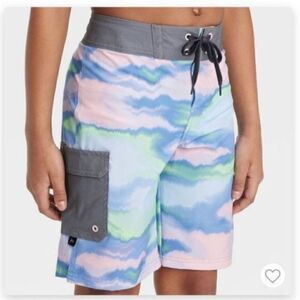 Art Class NWT Striped Print. Boy Swim Trunk Size Youth/Husky 16
